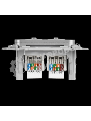 Розетка 2-местная компьютерная RJ45 категория 5Е UTP РК5е-2-0-ФлА алюминий FLITE