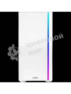 Компьютерный корпус без блока питания PCCooler LM300 ARGb WH, Tempered Glass Mid Tower, белый, ABS, TG, SPCC, 1x120мм ARGb mATX, ITX 170/330/mm 2x2.5
