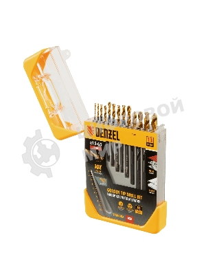 Набор сверл по металлу Denzel 1,5-6,5 мм, HSS-Tin, Golden Tip, 13 шт