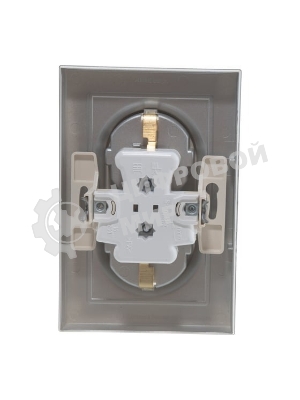 Розетка 2-м AtlasDesign с заземл. 16А в сборе алюм. SchE ATN000324