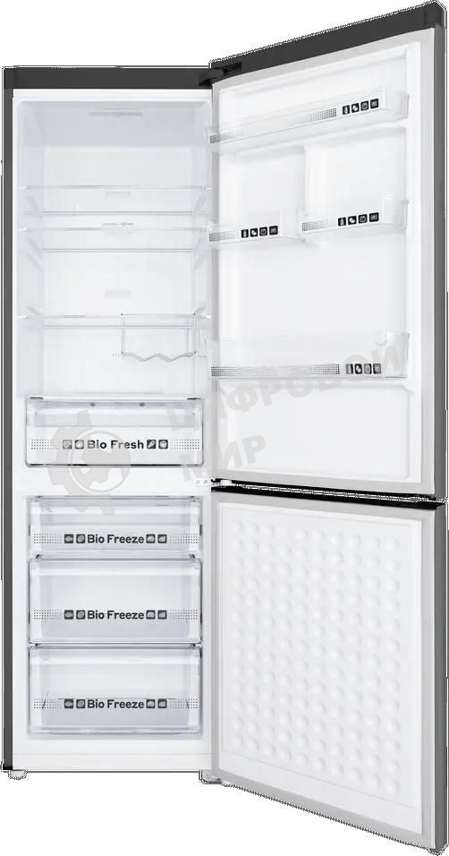 Холодильник Maunfeld MFF195NFIX10 нержавеющая сталь двухкамерный 252/98л морозилка снизу, No Frost