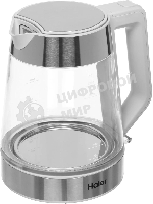 Чайник электрический Haier HK-500 1.7л. 2200Вт серый/белый корпус: стекло/пластик (TD0029955RU)