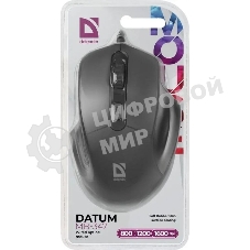 Мышь проводная Defender Datum MB-347 черный, 1600 dpi, USB, кнопки - 4