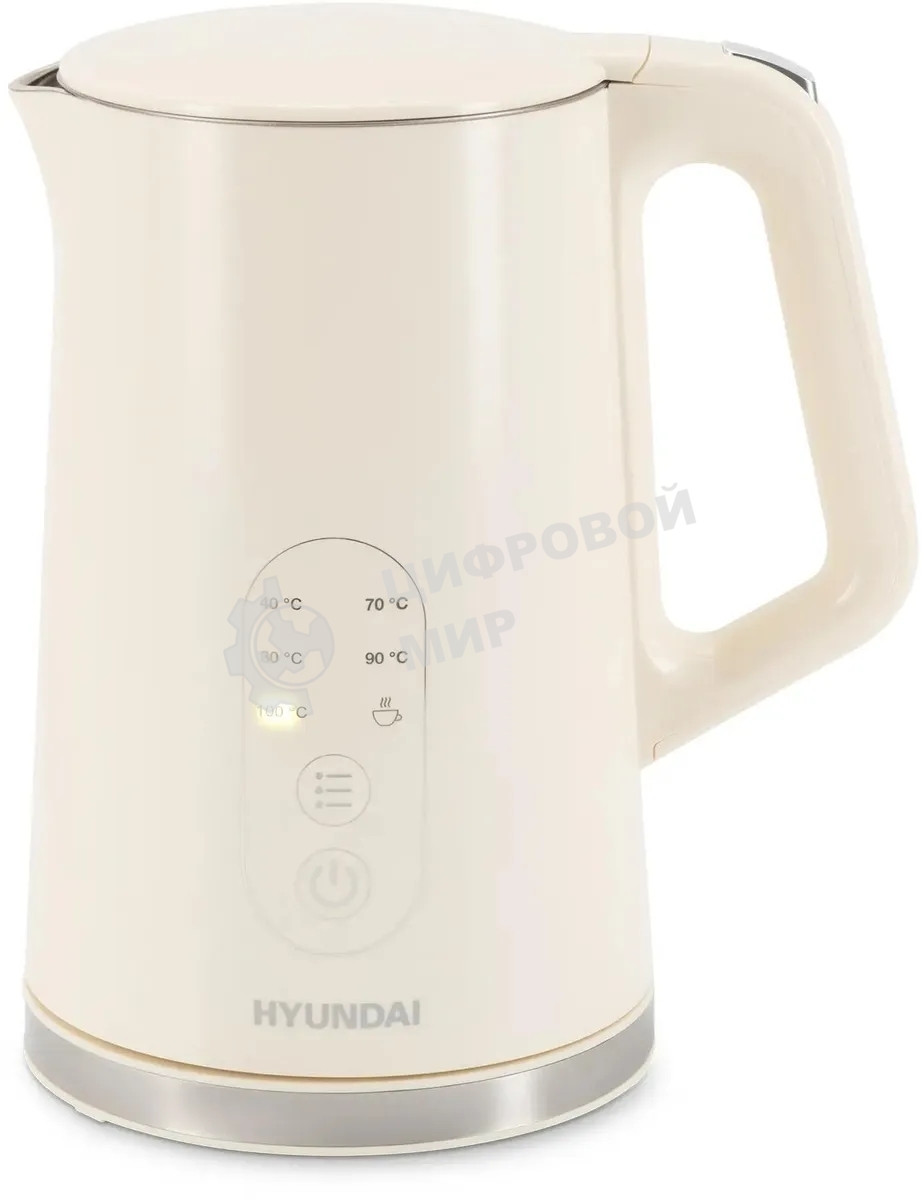 Чайник электрический Hyundai HYK-S3605 1.7 л, 2200 Вт, кремовый корпус: металл