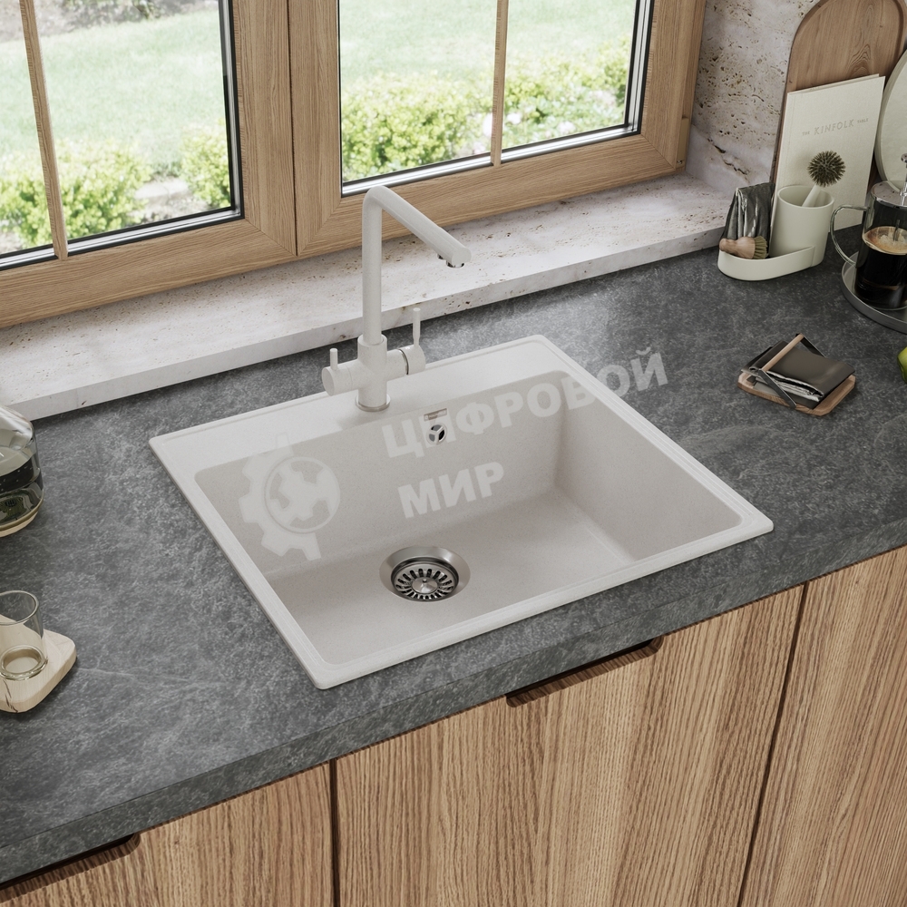 Кухонная мойка Maunfeld Perla 580 MFQS-580W кремовый