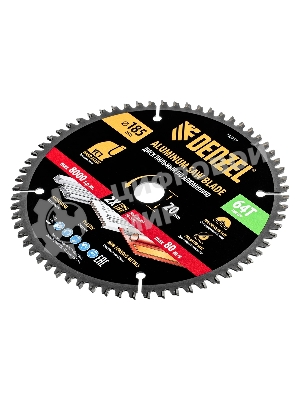 Пильный диск по алюминию Denzel ф185 х 20 мм, 64 зубьев