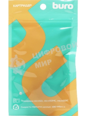 Кард-ридер Buro BU-CR-201/черный/MMC/MS/RS-MMC/SD/SDHC/USB 2.0/пластик