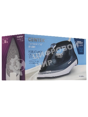 Утюг Centek CT-2307 черный/белый, 2800 Вт, 60 г/мин, 190 г/мин, 300 мл