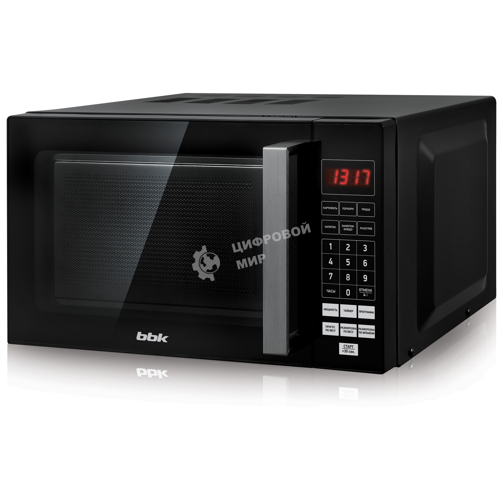 Микроволновая печь BBK 20MWS-779S/B черный, 20 л, 700 Вт, переключатели - сенсор