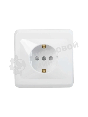 Розетка 1-м СП Вега РСш10-3-ВБ с заземл. контактом и защ. штор 16А бел. IEK ERV14-K01-16-DM