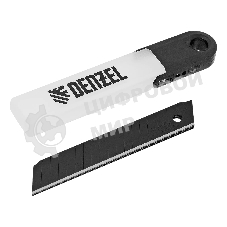 Лезвия Denzel 18 мм, сталь SK4 - 0,5 мм, супер острые, многосегментные, 5 шт.