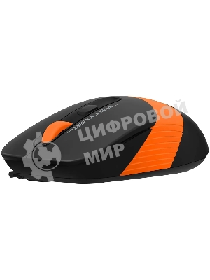 Мышь проводная A4Tech Fstyler FM10S черный/оранжевый, 1600 dpi, USB, кнопки - 4
