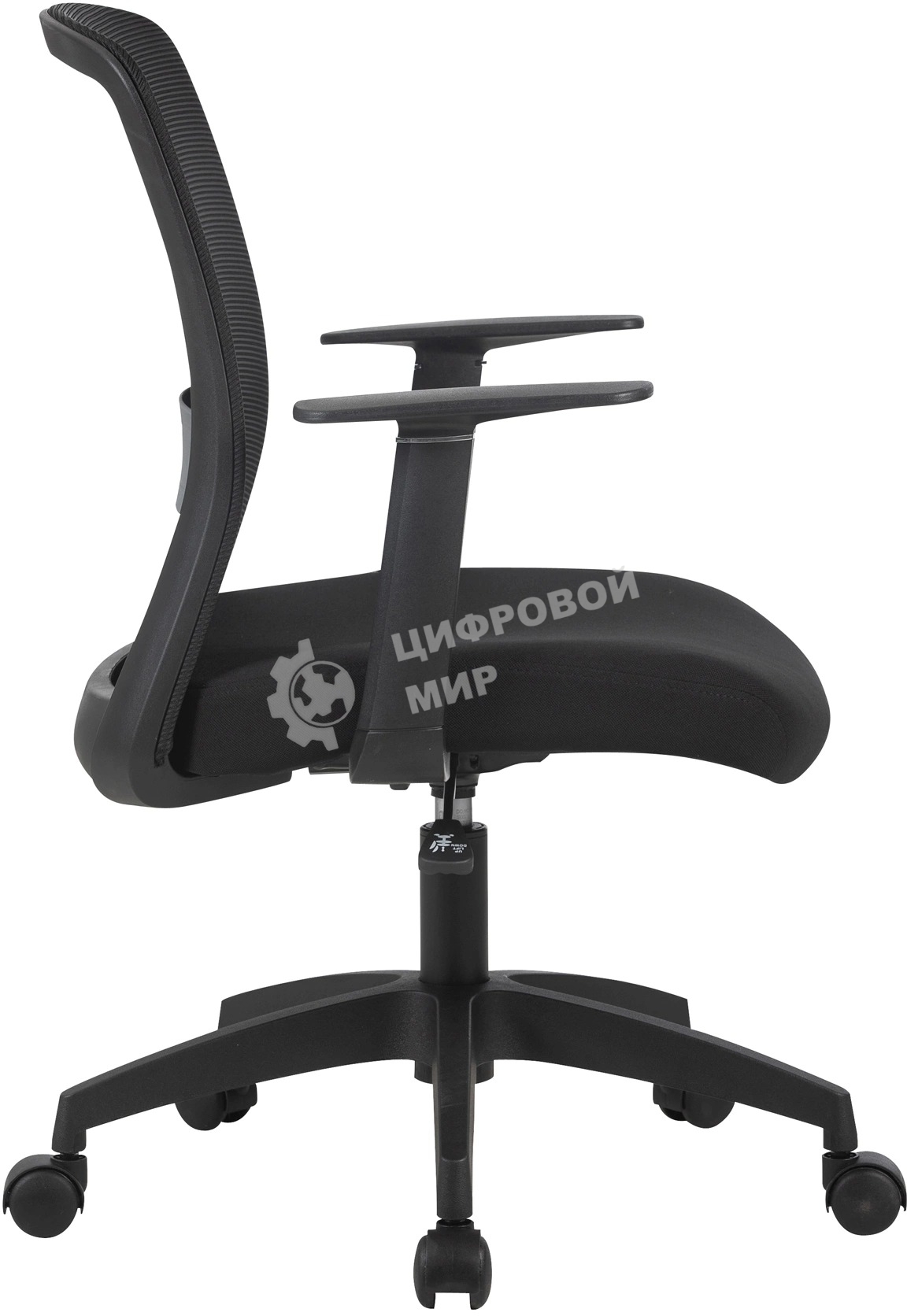 Кресло компьютерное Cactus CS-MC333-BK черный, сиденье черный, сетка/ткань, низк.спин. крестов. пластик, пластик черный