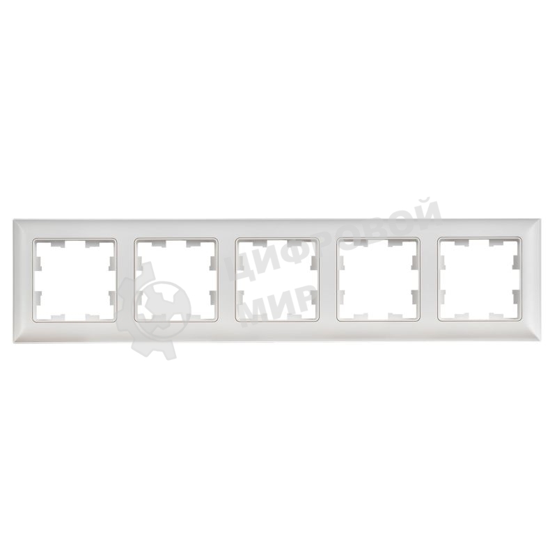 Рамка 5-м IEK BR-M52-12-K91 BRITE РУ-5-БрАБ арктич. бел./бел.