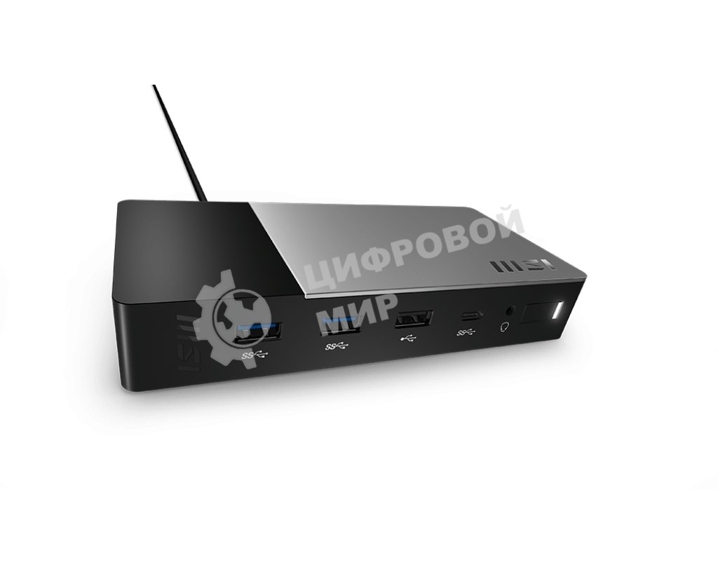 USB-концентратор MSI USB-C Docking Station Gen 2/1xType-C(USB3.2Gen2/DP)/1xType-C USB3.2Gen2/2xType-A USB3.2Gen2/1xType-A USB2.0/1xHDMI2.1/1xDP/1xRJ45/1xComboJack/150W adapter