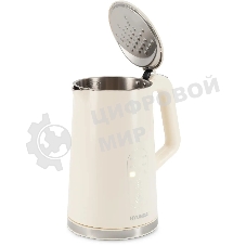 Чайник электрический Hyundai HYK-S3605 1.7 л, 2200 Вт, кремовый корпус: металл