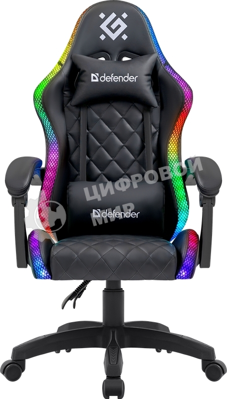 Кресло Defender ENERGY черный, экокожа, 120 кг, механизм качания