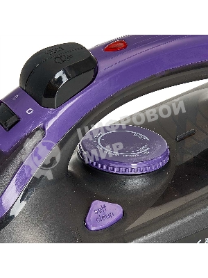 Утюг Delta DL-353 черный с фиолетовым, 2400 Вт, 28 г/мин, 135 г/мин, 350 мл