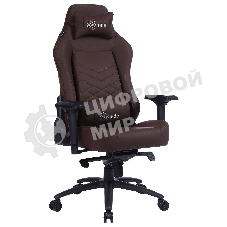 Кресло игровое Cactus CS-CHR-0112BR коричневый, сиденье коричневый, эко.кожа, с подголов. крестовина металл, пластик черный