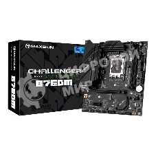 Материнская плата Maxsun Challenger B760M, LGA 1700, Intel B760, 2xDDR4, 3xSATA, 2xM.2, 1xPCIe 4.0 x16, 1xPCIe 3.0 x1, 1xHDMI, 1xVGA, 1x 1Gb LAN, 4xUSB-A 3.2 Gen 1, 2xUSB-A 2.0, 5.1, M-ATX