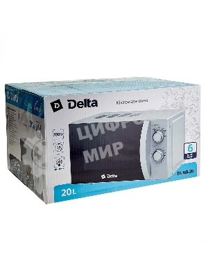 Микроволновая печь Delta DL-88L20 белый, 20 л, 700 Вт, переключатели - поворотный механизм