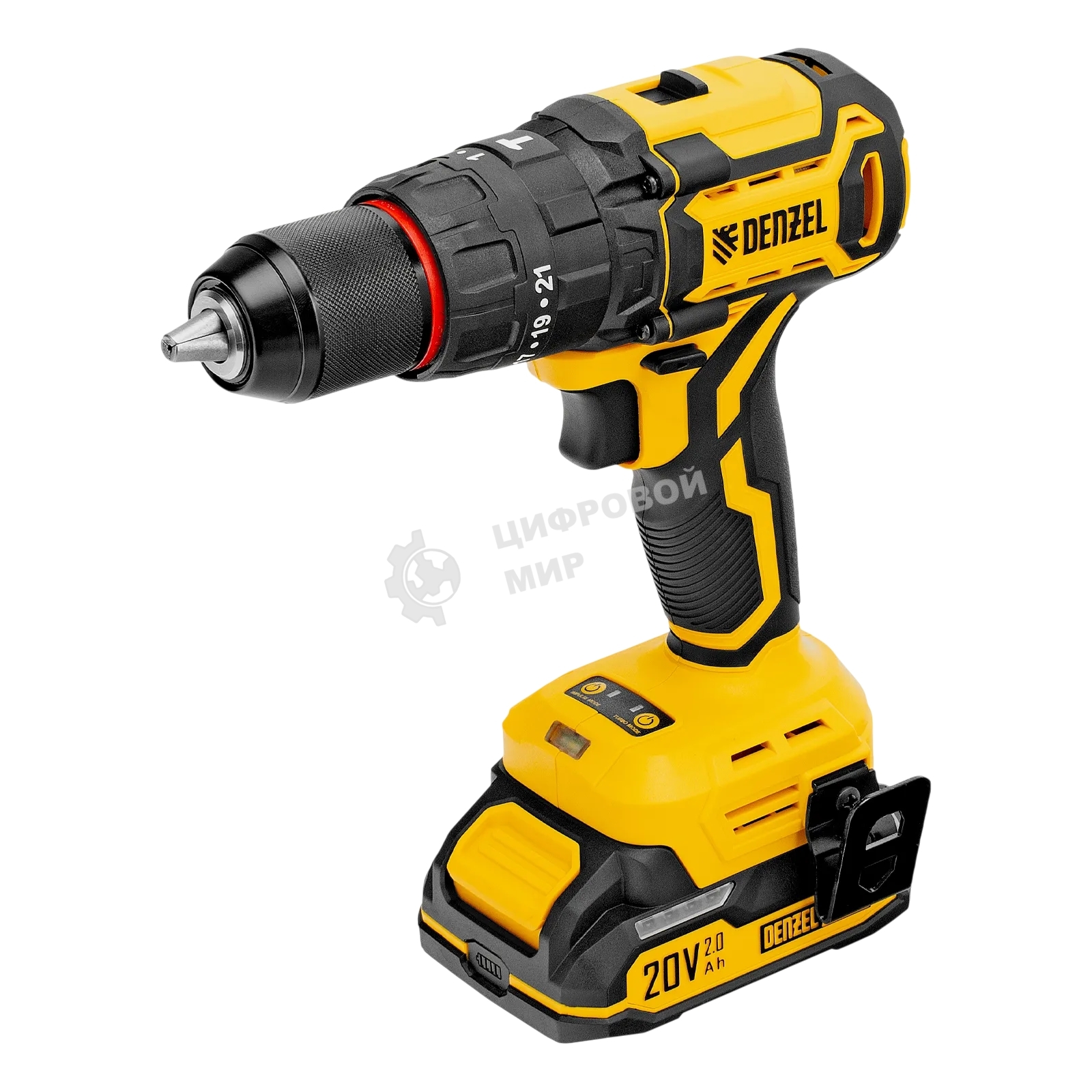Дрель-шуруповерт Denzel CIDH-BL-20, Аккумуляторная, 20В, 2 АКБ, Ударная, Кейс