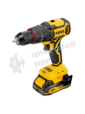 Дрель-шуруповерт Denzel CIDH-BL-20, 20 В, 2 Ач, 80 Нм, бесщеточный, ударный