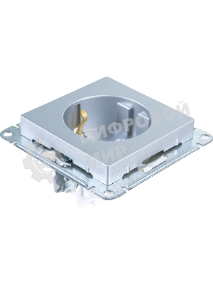 Механизм розетки 1-м СП AtlasDesign с заземл. защ. шторки 16А алюм. SchE ATN000345