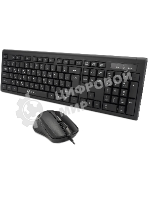 Комплект клавиатура+мышь Oklick 600M проводной, USB, 1200 DPI, чёрный