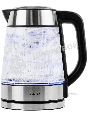 Чайник электрический Centek CT-0013 стекло, 2200 Вт, 1.8 л, серебристый