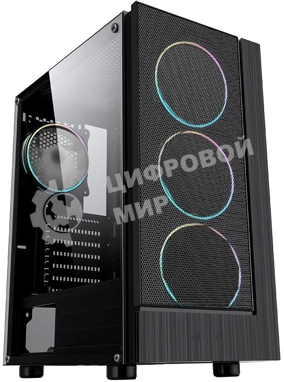 Компьютерный корпус AeroCool/Formula F-33RGb черный без БП ATX 3x120мм 2xUSB 2.0 1xUSB 3.0 audio bott PSU