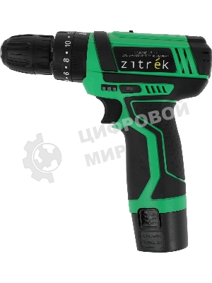 Дрель-шуруповерт Zitrek Crusher 063-4054, 12 В, 1,4 Ач, 30 Нм, щеточный, ударный