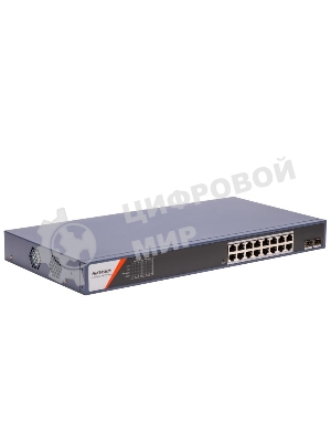 Коммутатор Hikvision DS-3E1518P-SI-16P2F, 16×1 Гбит/с PoE+ + 2×1 Гбит/с SFP, управляемый