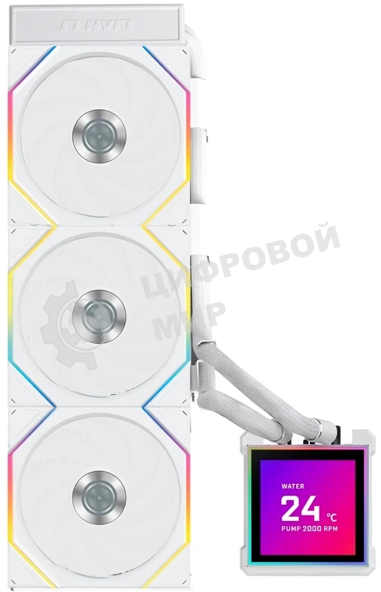 Система водяного охлаждения Lian-Li HydroShift II LCD-S 360TL ARGB Soc-AM5/AM4/1700/1851 белый 4-pin 33dB Al+Cu LCD Ret (G89.GHS2LCDS36TW.R0)