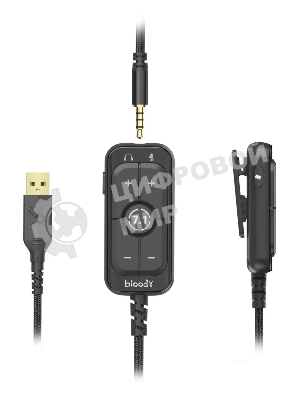 Наушники с микрофоном A4Tech Bloody M590i синий/белый 1м мониторные USB оголовье (M590I SPORTS NAVY)