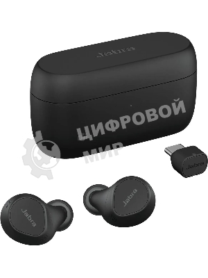Наушники TWS Jabra Evolve2 Buds черный, внутриканальные, Bluetooth + USB-адаптер, активное шумоподавление, до 33 ч