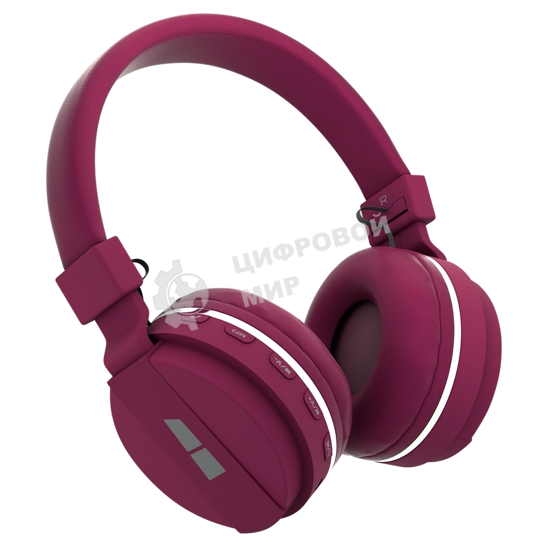 Беспроводные наушники MORE CHOICE HW15 вишневый, накладные, Bluetooth, до 6 ч