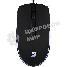 Мышь проводная Oklick 100M черный, 1600 dpi, USB, кнопки - 4
