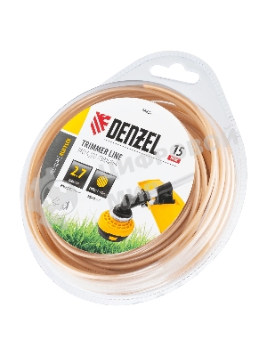 Леска для триммера Denzel круглая, 2,7мм х 15м, блистер