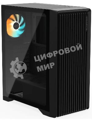Корпус Gigabyte C103G Glass Black, Midi-Tower, чёрный, закалённое стекло, ARGB подсветка, 1 x 120 мм (в комплекте)