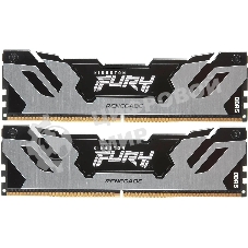 Оперативная память Kingston Fury Renegade, DDR5, 32Gb (2x16Gb), 7200MHz, CL38, DIMM, с радиатором, серебристый/черный