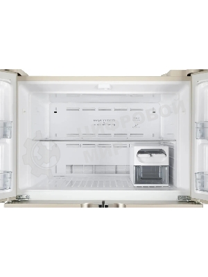 Холодильник Hitachi R-W660PUC7 GBE бежевый стекло двухкамерный инвертер 396/144л морозилка сверху, No Frost, Side by Side
