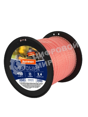 Леска Duoline D 2,4 мм L 400 м (скрученный квадрат, двухцветная, красная жила) 240-400-6