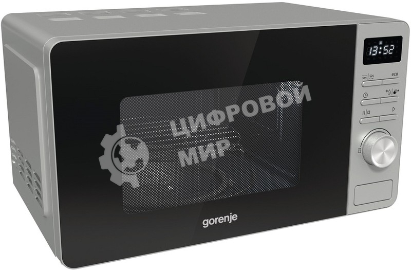 Микроволновая печь Gorenje GRILL MO23A4X нержавеющая сталь, 23 л, 800 Вт, переключатели - кнопки, поворотный механизм