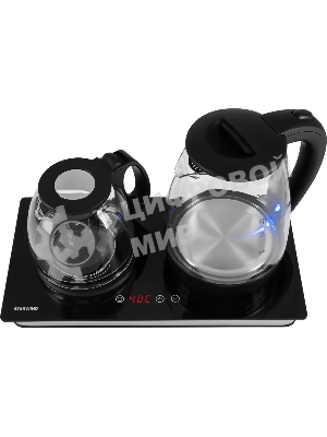 Чайник электрический Starwind SKG4044 1.8 л, 1800 Вт, черный/серебристый корпус: стекло