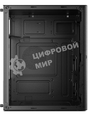 Компьютерный корпус CBR mATX Minitower V865, без БП, 1хUSB 3.0, 2хUSB 2.0, HD Audio+Mic, Digital Screen, черный