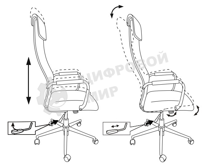 Кресло руководителя Бюрократ Chair Brt KB-9N/ECO/BLACK (1140275) черный