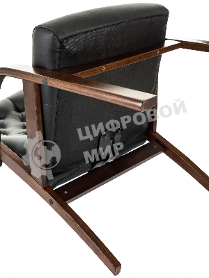 Кресло офисное Бюрократ T-9928WALNUT-CF черный, кожа, на ножках, дерево