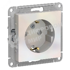 Механизм розетки 1-м СП AtlasDesign с заземл. защ. шторки 16А жемчуг SchE ATN000445