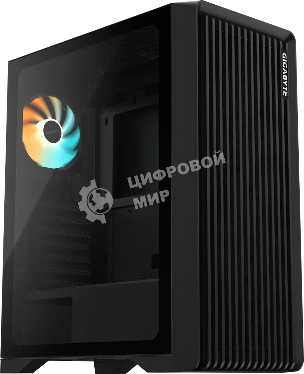 Корпус Gigabyte C103G Glass Black, Midi-Tower, чёрный, закалённое стекло, ARGB подсветка, 1 x 120 мм (в комплекте)